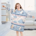 thumbnail image 5 of Wearable Blanket with Sleeves and Pocket Oversized Hooded Sweatshirt 3-14 YR Cute Cat Pattern S, 5 of 7