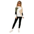 thumbnail image 2 of Franhais Women Sweaters Round Neck Long Sleeve Irregular Contrast Color Loose Knitted Jumper Tops, 2 of 8