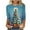 Blue, variant on Christmas T-Shirts for Women Holiday Casual Plus Size 3/4 Sleeve Tops Novelty Xmas Tree Print Round Neck Blouse Comfy Loose Pullover Tee Pink 3XL