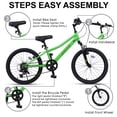 thumbnail image 5 of AVASTA Govet 20'' Kids Mountain Bike for 6-12 Years Old Boys Girls with Suspension Fork, 6 Speeds Drivetrain, Green, 5 of 11