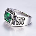 thumbnail image 3 of Men's 6.85ct 8X12mm Radiant Cut Created Emerald 925 Sterling Silver Wedding Engagement Band Size 6-14, 3 of 5