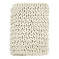 thumbnail image 3 of Saro Lifestyle Chunky Cable Knit Premium 100% Wool Throw Blanket Fog, 3 of 5