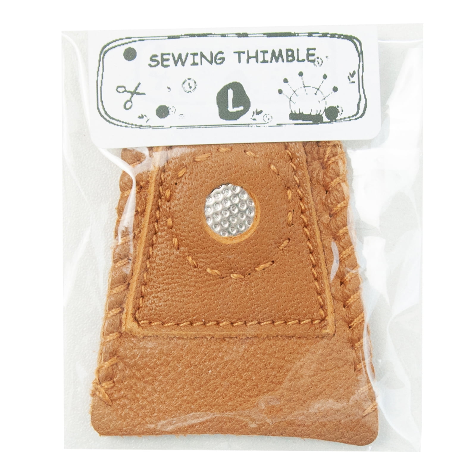 Sewing Thimble Finger Protector, Leather Thimble Sewing Thimble Finger  Protector with Coin Thimble Pad for Hand Sewing Quilting Knitting(S)