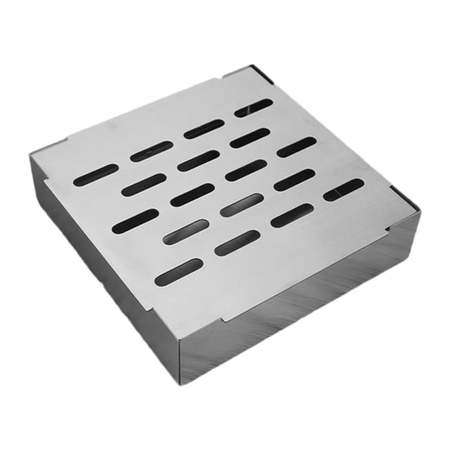 Caja para ahumador de acero inoxidable con tapas para ahumador, resistente al calor, para agregar humo a las astillas de madera, piezas para barbacoa, Estilo E