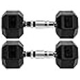 thumbnail image 3 of Fitvids Rubber Encased Hex Dumbbell, 15LB, Pair, 3 of 4