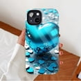 thumbnail image 2 of Valentine's Day Gift Shiny Glossy Blue Heart Design Phone Case Compatible with iPhone 11/12/13/14/15/16 (Pro Max/Plus), 2 of 9