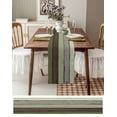thumbnail image 6 of Rustic Green Wood Short Table Runners 48 Inches, Cotton Linen Fabric Table Runner Dresser Scarf, Ombre Color Gradient Retro Grain Tablerunner for Party/Kitchen/Dinner/Wedding Decor 13''x48'', 6 of 7