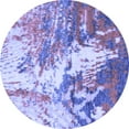thumbnail image 1 of Ahgly Company Indoor Round Abstract Blue Modern Area Rugs, 3' Round, 1 of 4