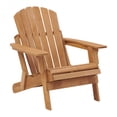 thumbnail image 2 of Light Brown Oversize Wooden Adirondack Chair Folding Outdoor PreAssembled BackRest SeatBoard for Garden Backyard, 2 of 10