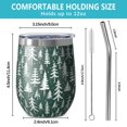 thumbnail image 5 of 12oz Stemless Wine Tumblers Green Christmas Tree Pattern Vacuum Insulated Stainless Steel Travel Tumbler Cups Mug with Lid and Straw for Champaign,Cocktail,Beer with Cleaning Brush, 5 of 5