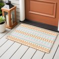 thumbnail image 6 of Orange Green Ethnic Tribe Entryway Rug 2x3 Area Rug Washable Indoor Doormat Small Bathroom Rugs Non-Slip Low Pile Accent Throw Rugs Boho Traditional Geometric Floor Carpet for Kitchen Bedroom, 6 of 9