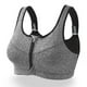 thumbnail image 1 of Sujetador deportivo transpirable con tirantes anchos y cremallera frontal, sujetador deportivo profesional de alta resistencia para correr, yoga, talla L, gris, 1 of 12