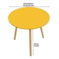 thumbnail image 7 of Round Table Happydeer Leisure Coffee Table Wood Round Kitchen Table,Household Dining Table (Yellow, 50cm/19.69"), 7 of 7
