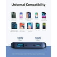 thumbnail image 5 of Anker PowerCore Slim 10000 PD Green, 10000mAh Portable Charger USB-C Power Delivery (18W) Power Bank Fast Charge, Deep-Sea Indigo, 5 of 7