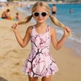thumbnail image 6 of FOR U DESIGNS Girls One Piece Swimsuit with Skirt Comfortable Summer Swimwear Toddler Girls Swimsuit for 3-13 Years, Cherry Blossom, 6 of 7