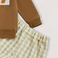 thumbnail image 5 of Gibobby Baby Boy Thanksgiving Outfit Letter Embroidery Long Sleeve Sweatshirt Elastic Pants 2 Piece Clothes for Toddler(Brown,6-12 Months), 5 of 5