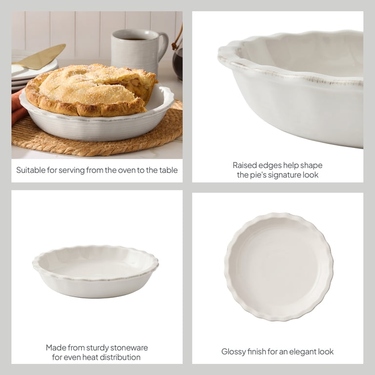 Better Homes & Gardens Artisan 10.5-Inch Cream Stoneware Pie Dish photo 5