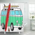thumbnail image 1 of KSADK Blue Van Retro Tropical Happy Hippie Micro Standup Paddle Board Sup Bus Red Beach Shower Curtain 66x72 inch, 1 of 1