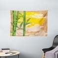 thumbnail image 1 of Asian Tapestry, Bamboo Tree Branches Full Moon and Abstract Curvy Clouds Stars Eastern, Wall Hanging for Bedroom Living Room Dorm Decor, 60W X 40L Inches, Yellow Green Light Brown, by Ambesonne, 1 of 2