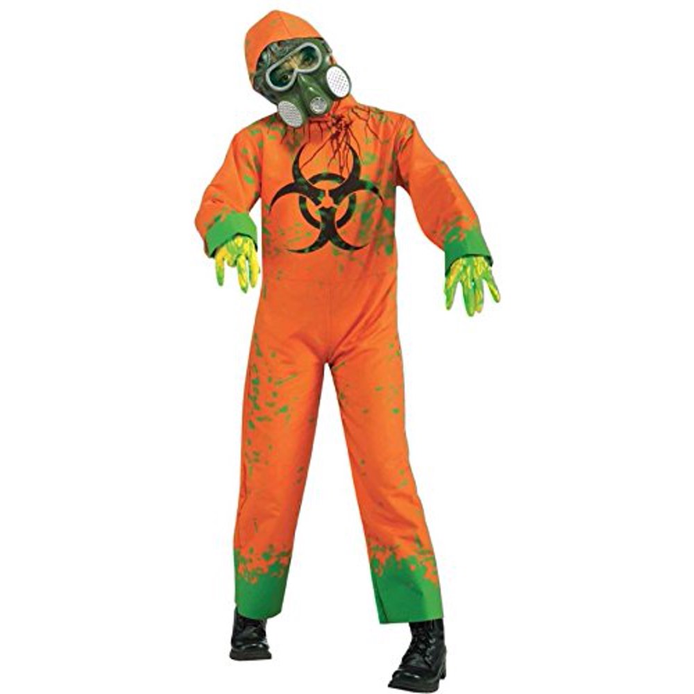 Bio Hazard Boy Costume, One Size, Biohazard Jumpsuit With Hood Child