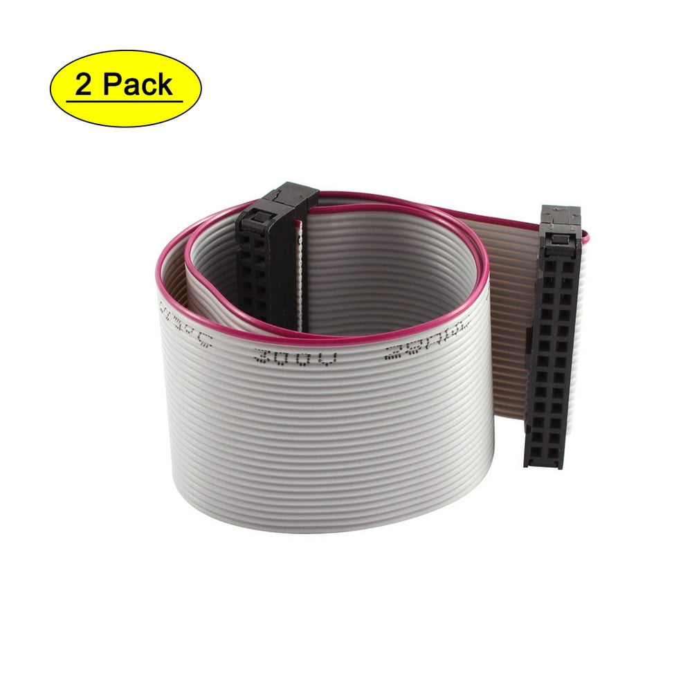 2 Pcs 30cm IDC 26Pin Hard Drive Extension Wire Flat Ribbon Cable for