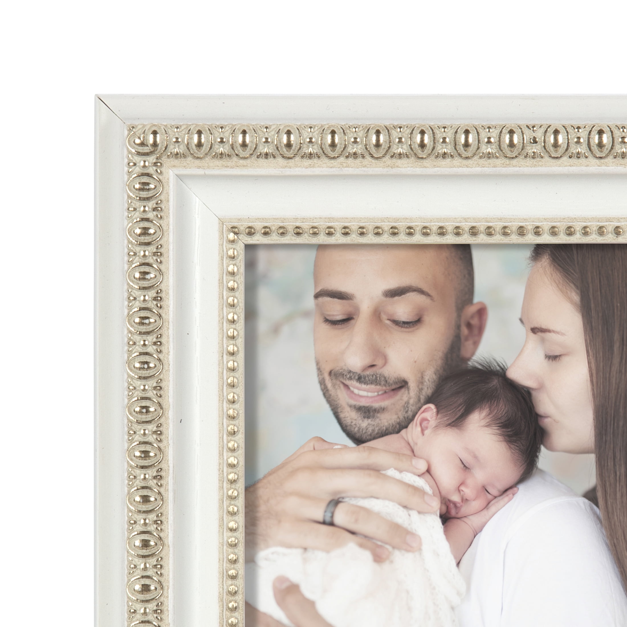 Mainstays – 5x7 Picture Frame – White Ornate Tabletop Photo Frame