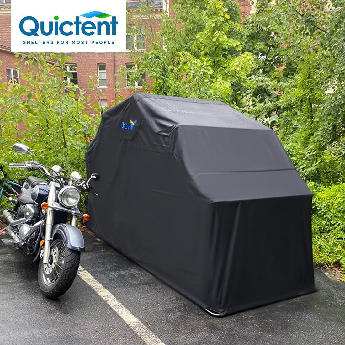 Quictent Heavy Duty Motorcycle Shelter Storage Cover with Code Lock Large Size, Black
