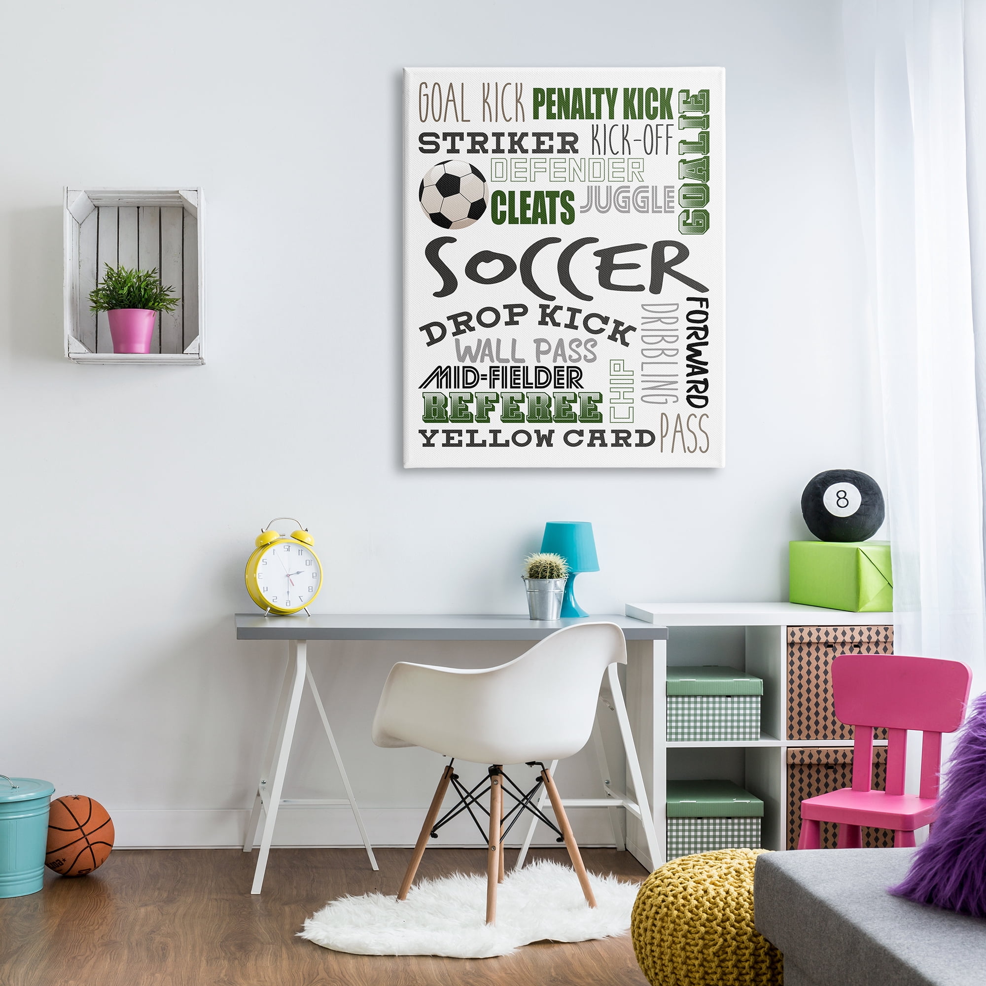Stupell Industries Soccer Team Game Terms Kids' Sports Hobby Sports Painting Gallery Wrapped Canvas Print Wall Art, 36 x 48