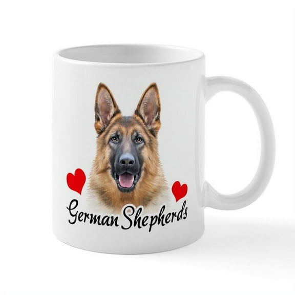 CafePress - German Shepherd Mug - 11 oz Ceramic Mug - Novelty Coffee Tea Cup