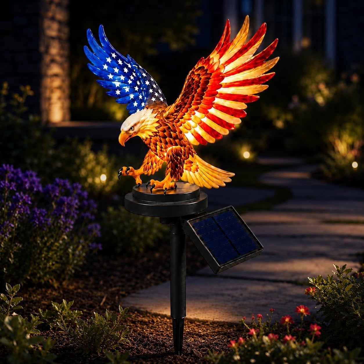 US Work light／アメリカ／vintage／EAGLE社／照明 Personalized Solar Eagle Garden Light, America 250th Anniversary