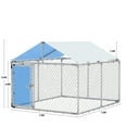 thumbnail image 5 of Dextrus Large Outdoor Dog Kennel with Metal Dog Gate,Heavy-Duty Dog Enclosure with Roof for Backyard and Farm Use -90" L x90"W x64.8" H, 5 of 5