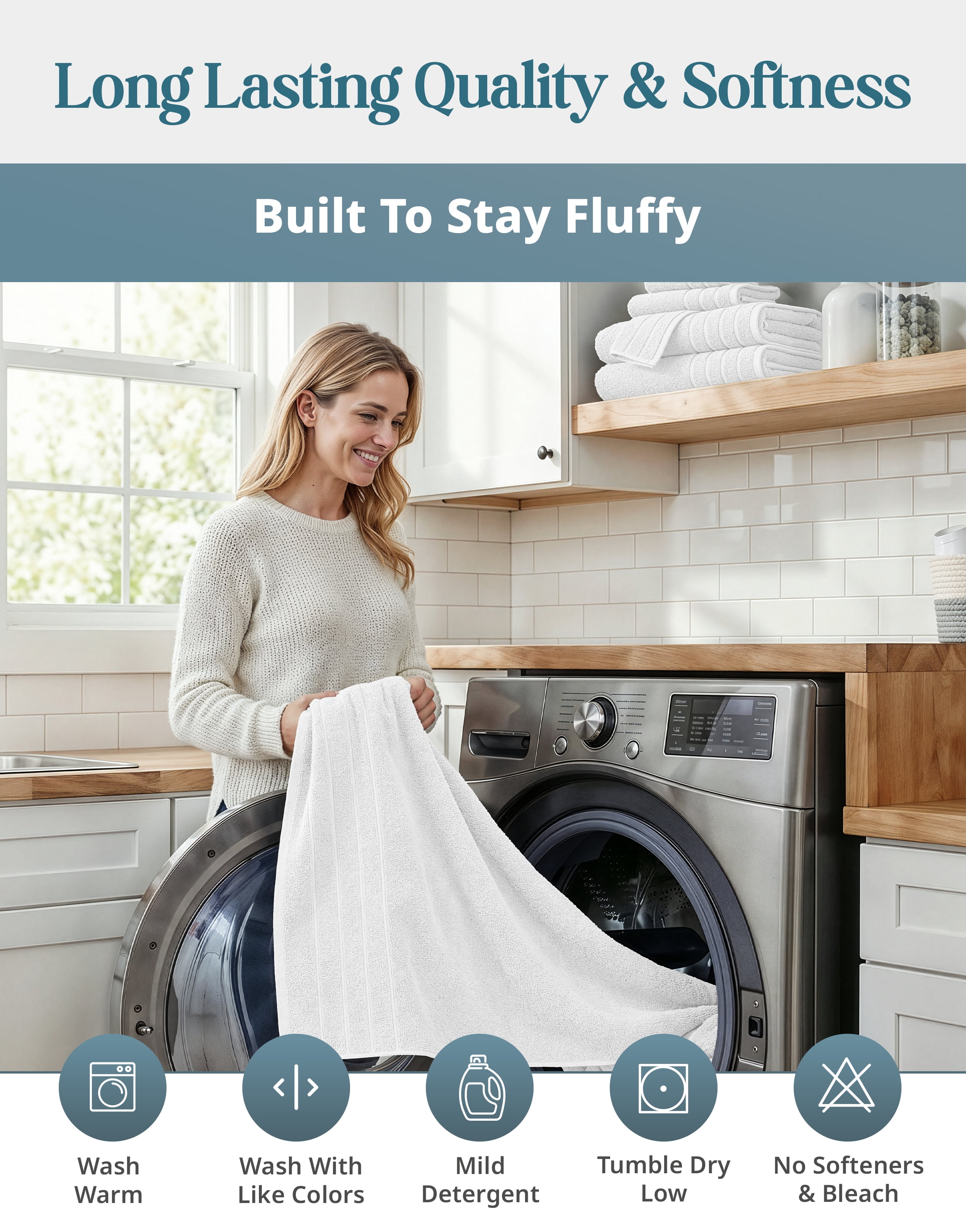 Casa Platino Bath Sheet 2 Pack - Soft Cotton Bath Sheet Towels, Quick Dry & Oversized, Perfect for Spa-Like Comfort - White
