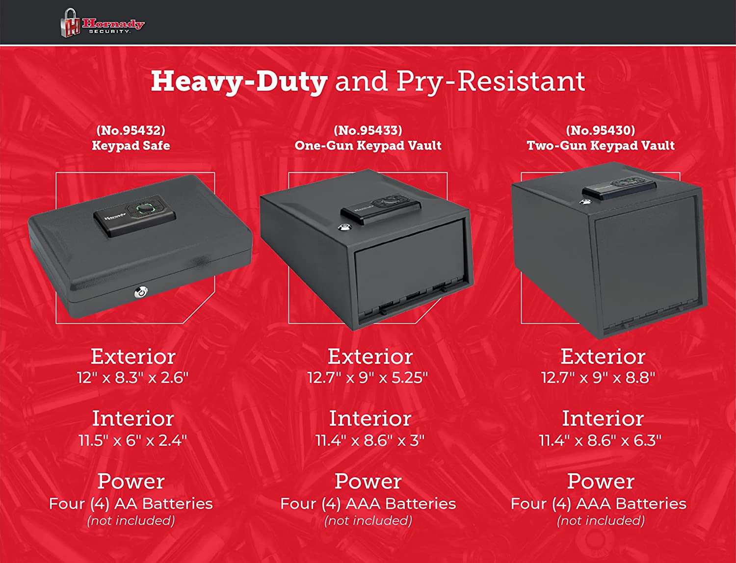 Hornady Security Two-Gun Keypad Vault 2-Gun Safe w/ Programmable Keypad - 95430