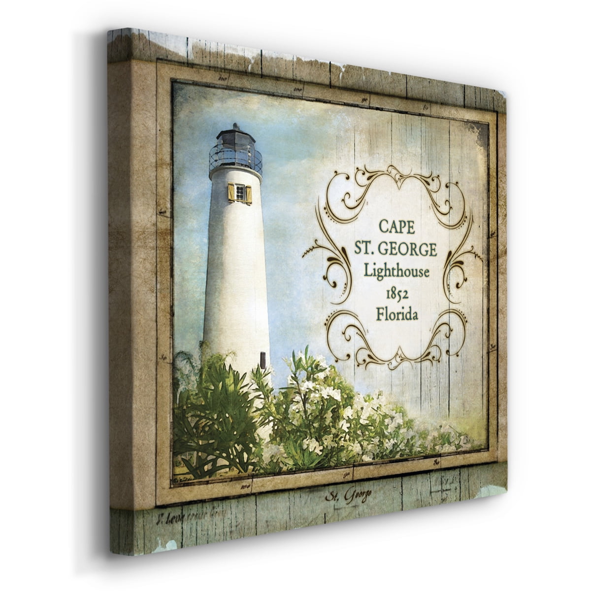 Wexford Home Florida Lighthouse X-Premium Gallery Wrapped Canvas, 10" x 10" - Ready to Hang