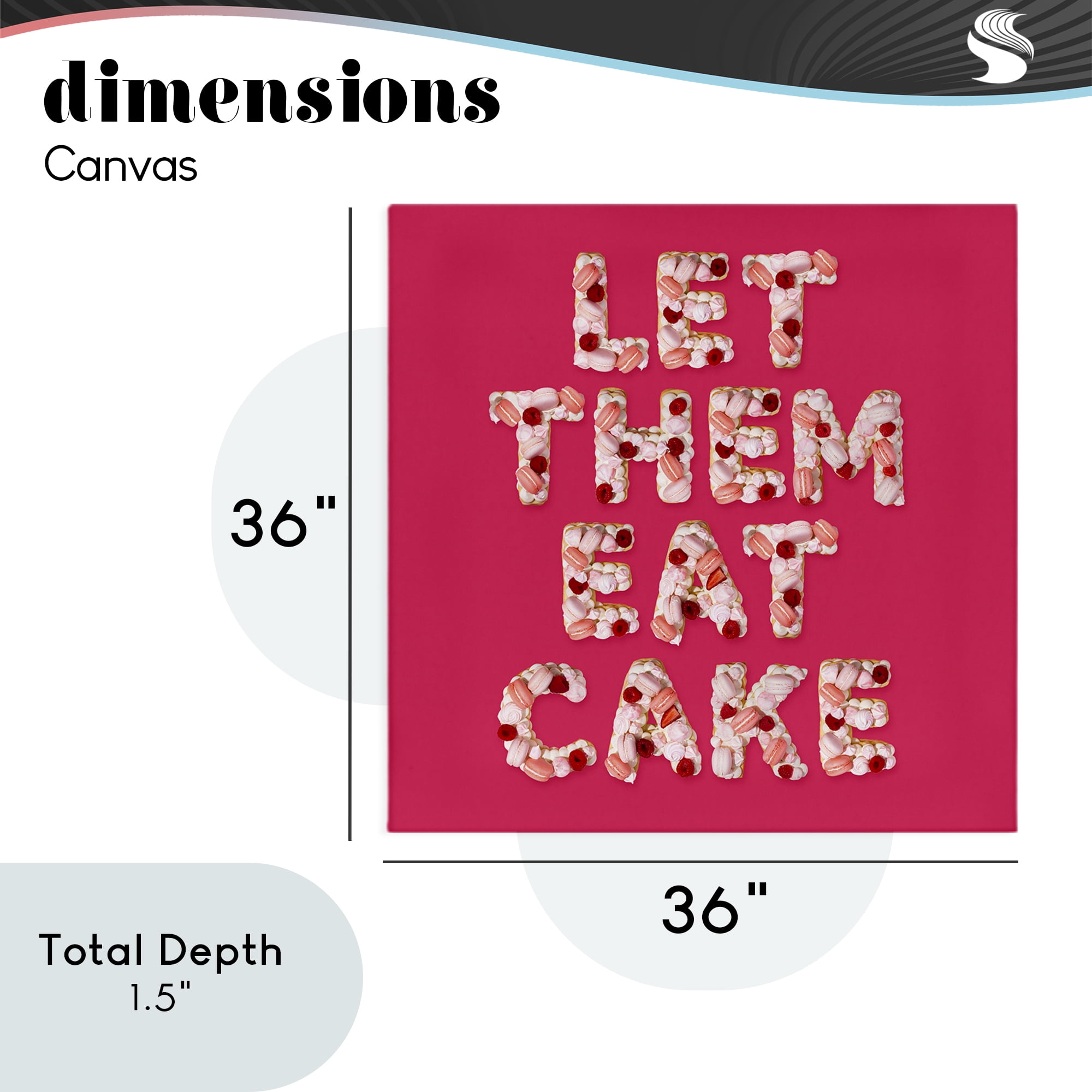 Let Them Eat Cake Canvas Wall Art, design by LISH Creative