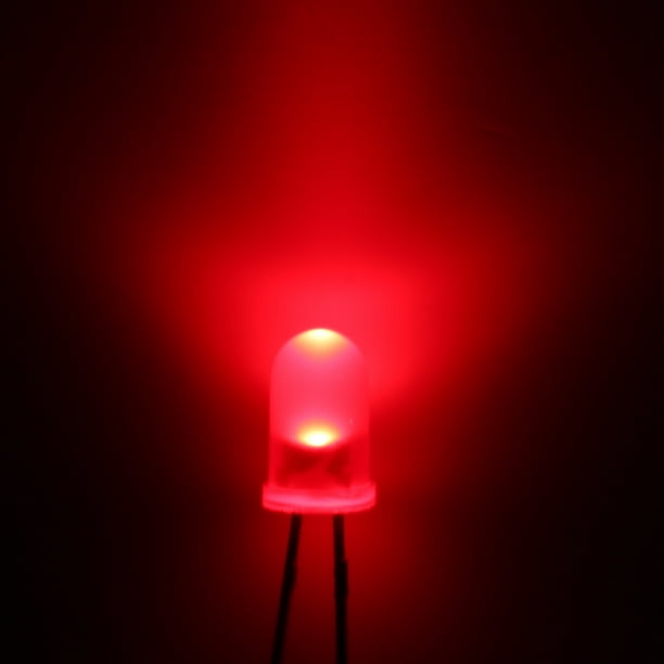 10Ensemble 12V 5mm LED Rouge Lumière Haut Rond Transparent