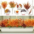 thumbnail image 3 of 12PCS Fall Artificial Flowers UV Resistant Plants Fall Decorations, Faux Plastic Eucalyptus Greenery Shrubs Fake Plant Autumn Indoor Outdoor Home Fireplace Garden Thanksgiving Decor(Color Mix) A, 3 of 5