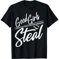 Softball Art For Women Good Girls Steal Baseball Pitcher T-Shirt