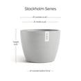 thumbnail image 2 of Ecopots Stockholm Durable Modern Round Indoor/Outdoor Recycled Based Composite Flower Pot Planter, White Grey, 12", 2 of 4