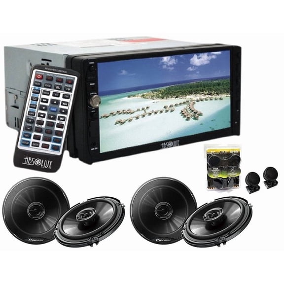 Absolute DD-3000ABT 7" Multimedia Receiver with 2 Pair Pioneer TS-G1620F 6.5" Speaker  TW600