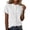 White, variant on Button Down Shirts for Women Elegant Mock Neck Short Sleeve Blouse Linen Gauze Lightweight Breathable Tunic Tops White XL