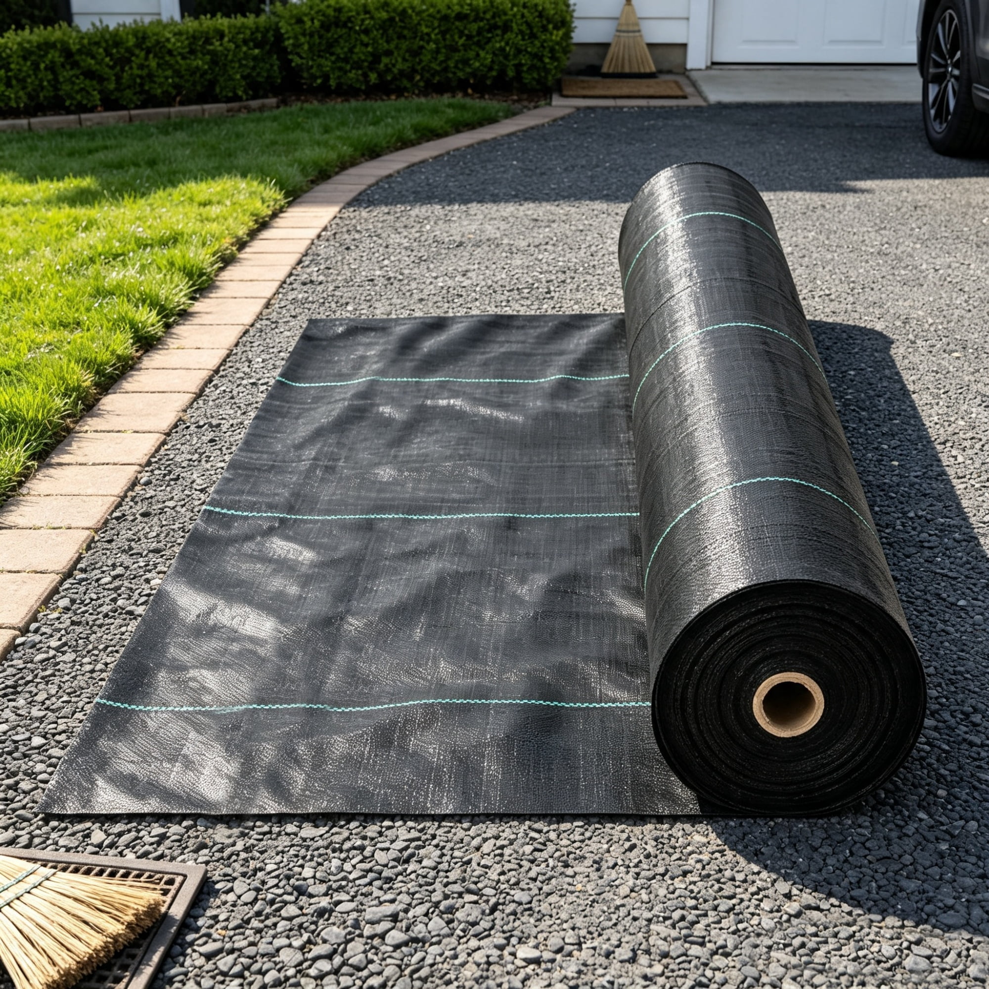 3' x 300' Heavy Duty Weed Barrier Landscape Fabric, Woven PP Geotextile Ground Cover for Driveways