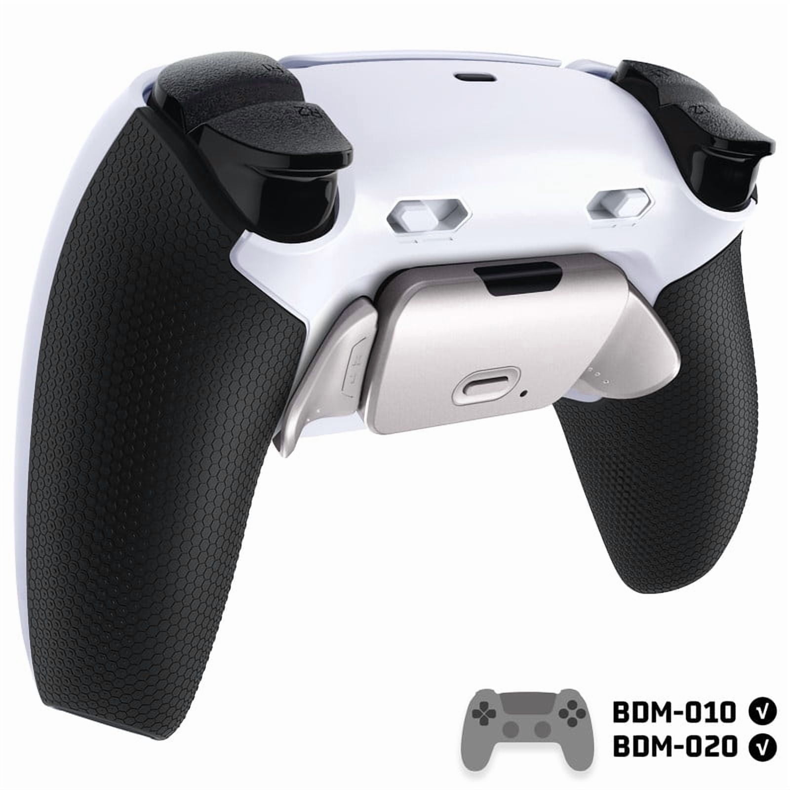 eXtremeRate RISE Plus MAX RMB Back Paddles Kit with Clicky Trigger Stops & Rubberized Grip for PS5 Controller BDM-010 020, Remappable Real Metal Back Buttons Kit for PS5 Controller – White Black