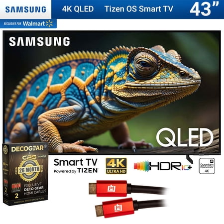 Samsung QN43Q60D 43 Inch QLED 4K Smart TV Bundle with 2 YR CPS Enhanced Protection Pack (2024 Model)