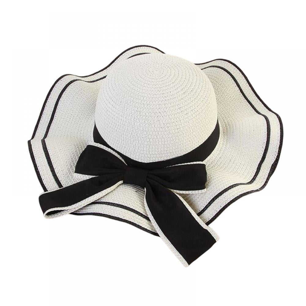 Xmarks Womens Straw Hat UPF 50+ Summer Sun Hat Wide Brim Floppy Beach