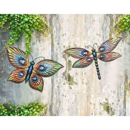 Sunjoy Butterfly and Dragonfly Hand painted Outdoor  Wall  