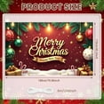 thumbnail image 2 of Christmas Themed Christmas Banner Red Background Merry Christmas Display Gold Lettering Festive Ornaments Xmas Backdrop for Holiday Decorations Christmas Party New Year Celebration, 2 of 9