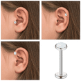 thumbnail image 3 of 16G Pendientes de trago con perforación de labios, 10 piezas, 8 mm, estilos variados, acero inoxidable, plata, pendientes de labios, piercing de hélice, pendientes de labios sin rosca para mujeres y, 3 of 8