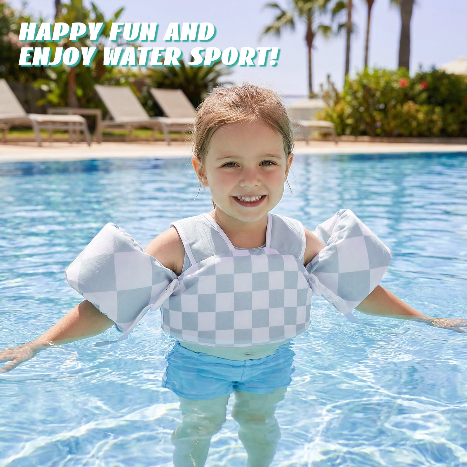 Gogokids Kids Toddler Swim Vest Life Jacket,Toddler Floaties Fit 22-66 Lbs,Pool Float Jumper Detachable Arm Floaties Water Wing for Boys Girls