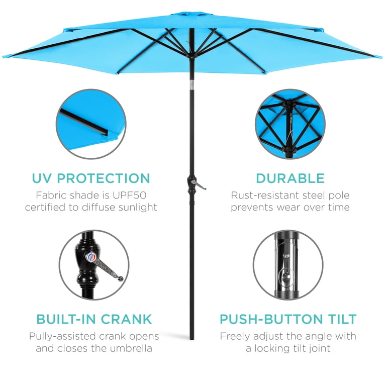 Best Choice Products 10ft Outdoor Steel Market Patio Umbrella with Crank, Tilt Push Button Best Choice Products 10ft Outdoor Steel Market Patio Umbrella with Crank, Tilt Push Button